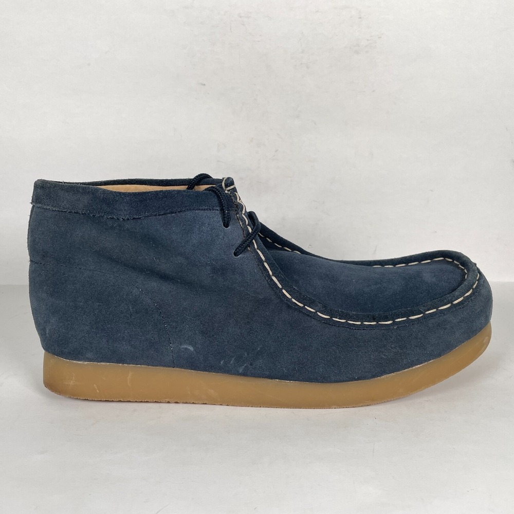 Masimo Chuckka Ankle Boots Mens Size 12 Blue Suede Moccasins Lace Up Shoes